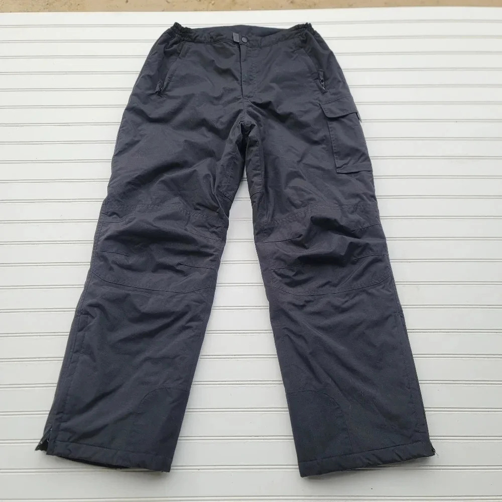 Lands End Youth Sz 20 Waterproof Insulated Iron Knee Winter Snow Pants Black